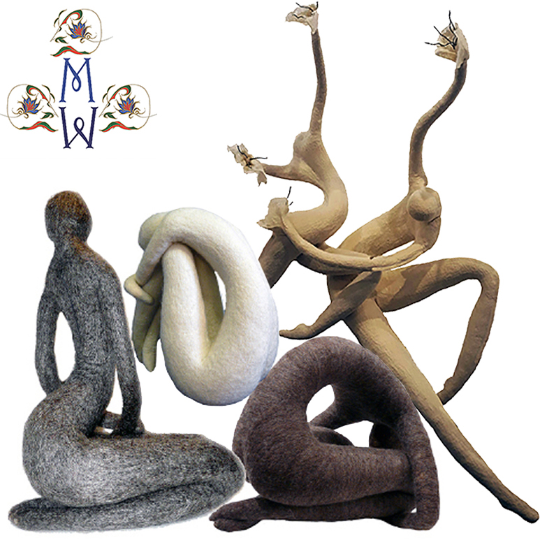 Contemplative figure - a wet felt sculpture online workshop